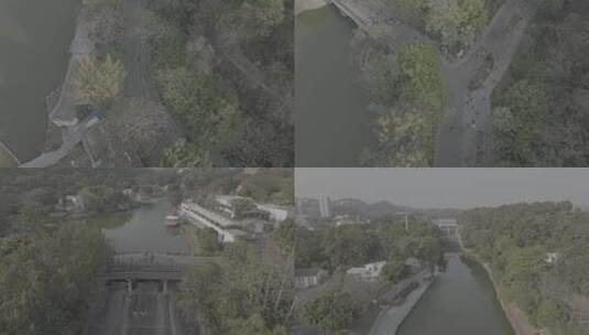 东湖公园深圳水库罗湖航拍人文景观4K素材高清在线视频素材下载