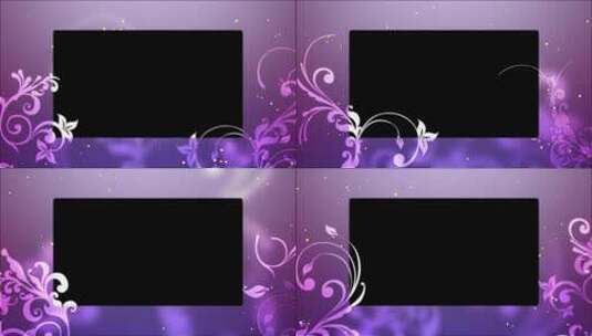 紫底白花动态边框素材遮罩高清在线视频素材下载