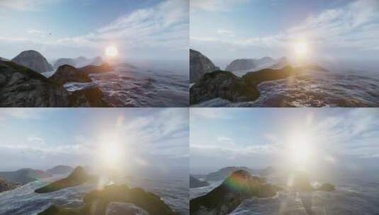 山光水色大海日出高清在线视频素材下载