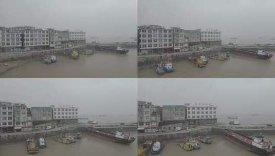 航拍浙江台州玉环市海滨风景高清在线视频素材下载