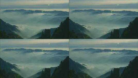 极景山峰云雾萦绕实拍视频素材高清在线视频素材下载