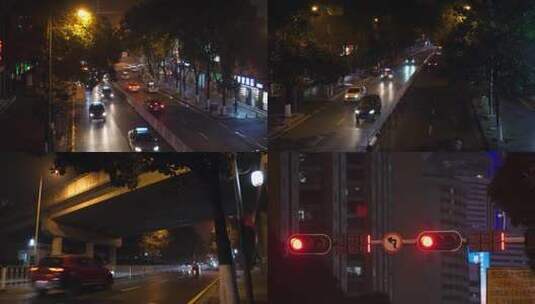4k城市的夜晚街道生活气息高清在线视频素材下载
