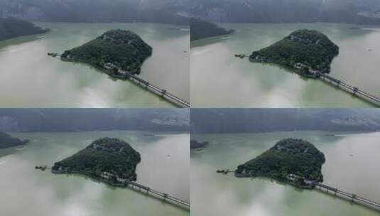 重庆奉节瞿塘峡上的白帝城高清在线视频素材下载