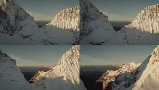 航拍雪山山脉山脊巍峨高山高清在线视频素材下载