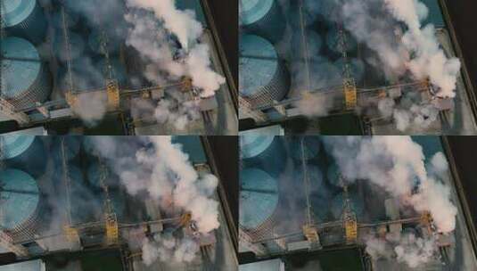 天然气工厂燃气污染排放高清在线视频素材下载