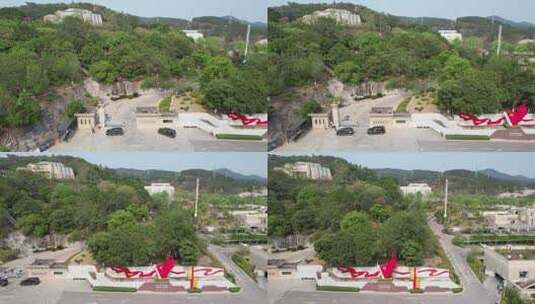 广西百色起义纪念碑航拍高清在线视频素材下载