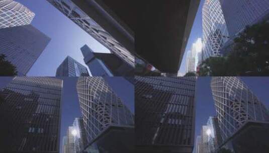 4K 行走主观视角仰拍城市高清在线视频素材下载