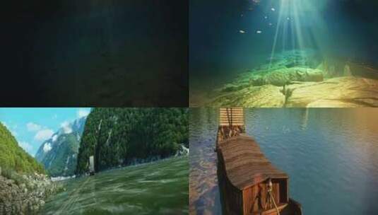 重庆古代历史风景纤夫纤船高清在线视频素材下载