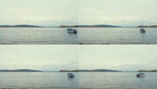 意大利湖泊与小船的延时摄影。高清在线视频素材下载