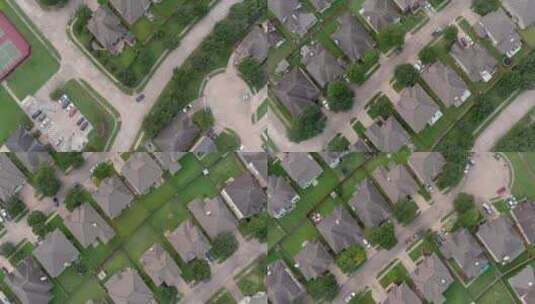 德克萨斯州休斯顿郊外郊区房屋的鸟瞰图高清在线视频素材下载