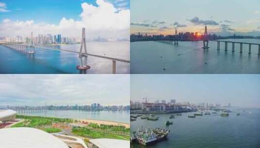 湛江城市航拍2高清在线视频素材下载