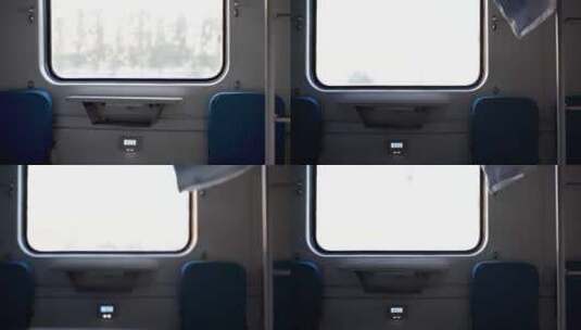 车厢窗外列车通道过道高清在线视频素材下载