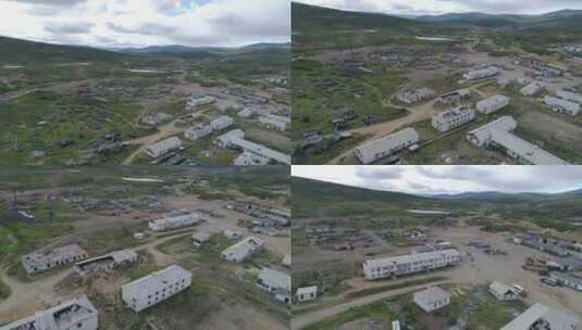 楚科奇废弃村庄的鸟瞰图。29高清在线视频素材下载