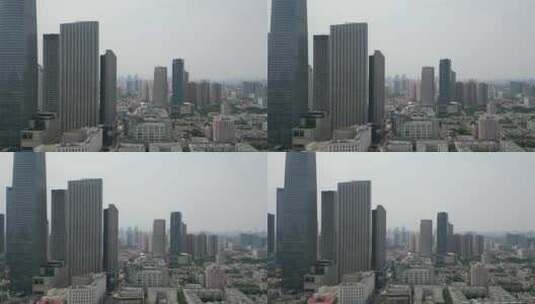 航拍天津城市风光高楼大厦金街商业街高清在线视频素材下载