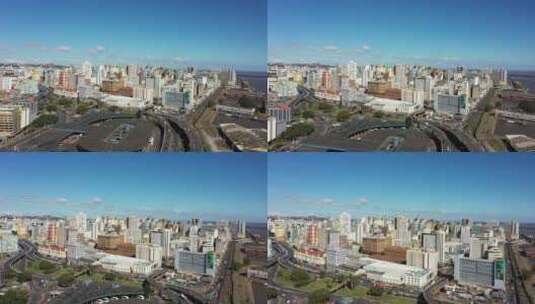 巴西阿雷格里港。巴西城市天际线地标。市中心的建筑高清在线视频素材下载