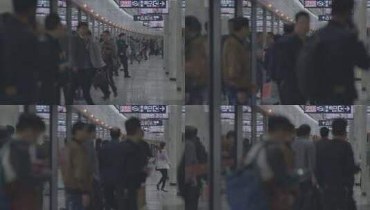 武汉地铁站乘客上下车高清在线视频素材下载