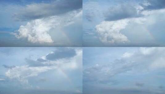 彩虹云朵延时天空蓝天白云风景天气雨后天空高清在线视频素材下载