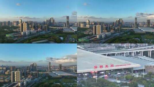 航拍深圳北站中心公园4K高清在线视频素材下载
