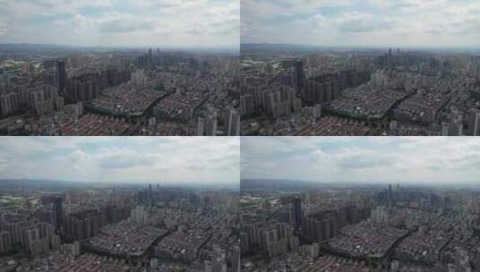 江西赣州城市风光蓝天白云航拍高清在线视频素材下载