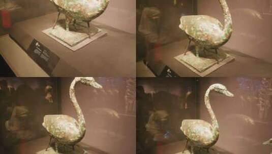 陕西历史博物馆青铜鹅高清在线视频素材下载