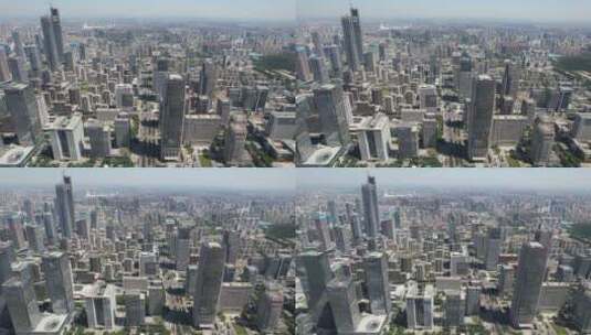 山东济南金融中心高楼建筑航拍高清在线视频素材下载