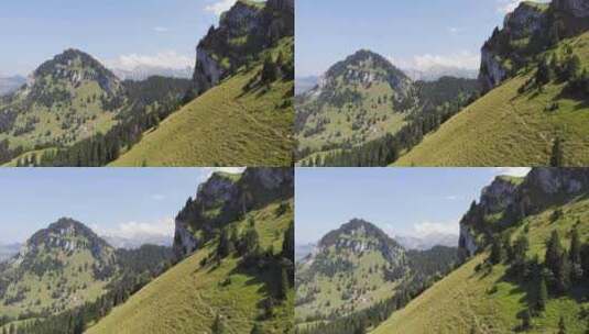 瑞士阿尔卑斯山奇利和格罗斯奥布里格峰会的阿尔卑斯山风景高清在线视频素材下载