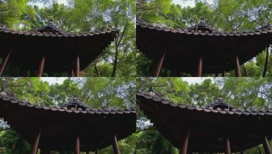 广州越秀公园古建筑 中式园林庭院 飞檐翘角高清在线视频素材下载