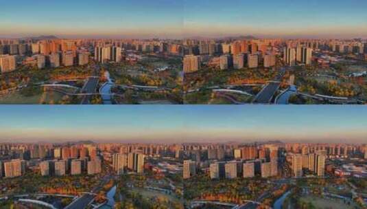 杭州申花板块城市航拍高清在线视频素材下载
