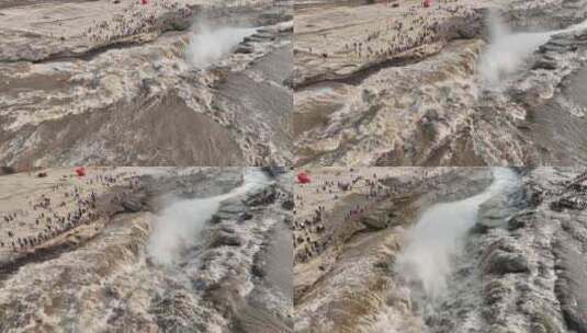 航拍壶口瀑布国家级景区高清在线视频素材下载