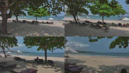 印尼巴厘岛金巴兰海滨度假村阳光沙滩风光高清在线视频素材下载