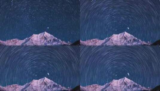 银河雪山星空星轨高清在线视频素材下载