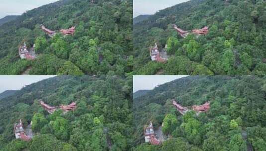 泉州安溪县蓬莱镇蓬莱山清水岩清水祖师航拍高清在线视频素材下载