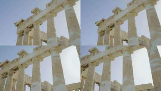 帕特农神庙特写-希腊雅典高清在线视频素材下载