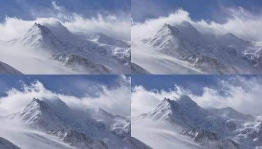 昌都雪山延时航拍高清在线视频素材下载
