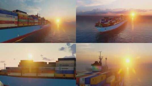 货轮 远洋货轮 海上运输高清在线视频素材下载