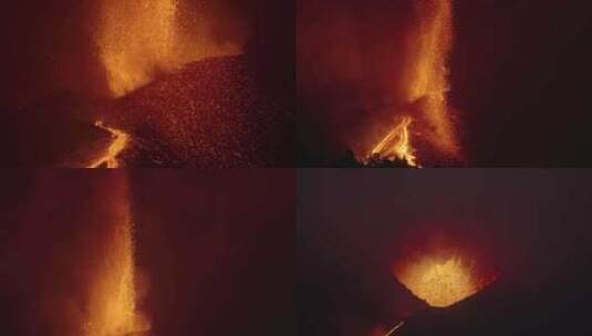 火山爆发岩浆流淌高清在线视频素材下载