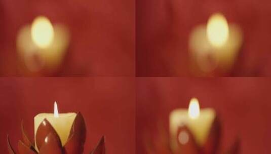 蜡烛 烛台 中国红高清在线视频素材下载