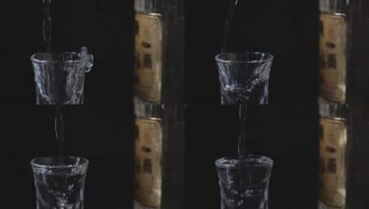 玻璃杯倒白酒高清在线视频素材下载