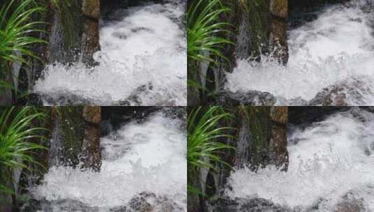 河边流水河流河水小溪山泉泉水流体液体水流高清在线视频素材下载