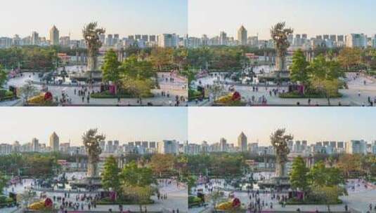 8K深圳龙城广场龙雕塑延时1高清在线视频素材下载