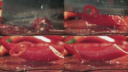 新鲜鲜艳的红色小米辣高清在线视频素材下载
