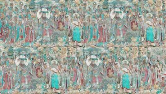 唐代山西永济永乐宫壁画朝元图左中二高清在线视频素材下载