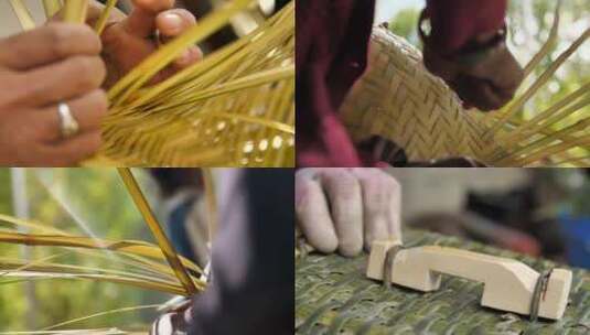 传统竹器 手工编织 实拍高清在线视频素材下载