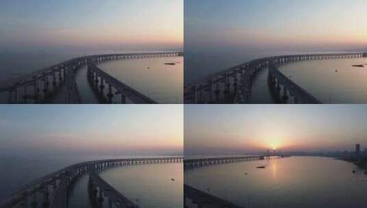 星海湾大桥航拍高清在线视频素材下载