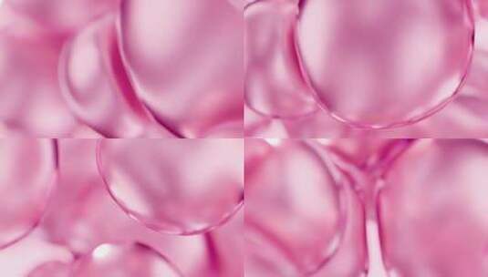 粉红玫瑰化妆品美容护理精油泡泡宏特写高清在线视频素材下载