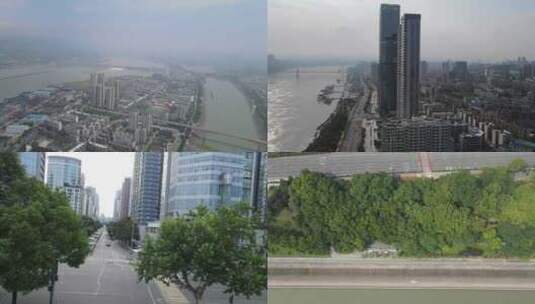 湖北宜昌城市建设航拍高清在线视频素材下载