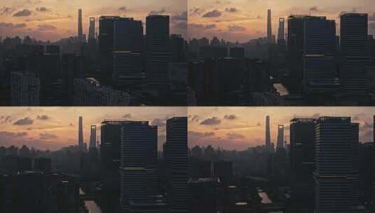 上海城市日落高清在线视频素材下载