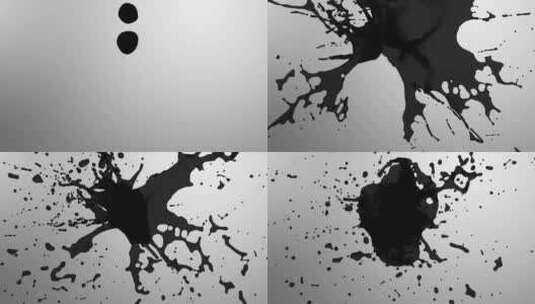 黑色油漆滴飞溅V3高清在线视频素材下载