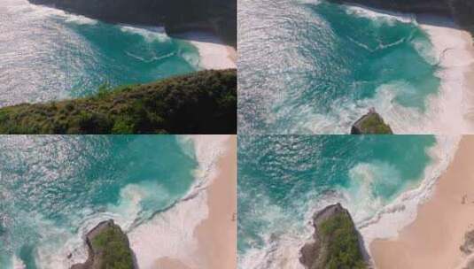 山脉海浪浪花沙滩航拍高清在线视频素材下载