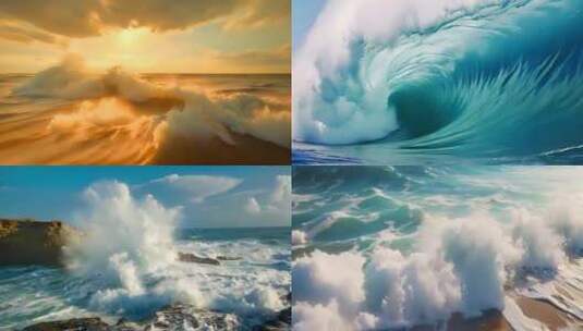 海浪 海面 浪花高清在线视频素材下载